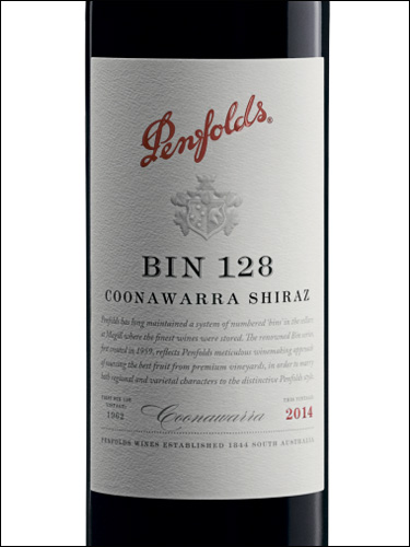 фото Penfolds Bin 128 Coonawarra Shiraz Пенфолс Бин 128 Кунаварра Шираз Австралия вино красное