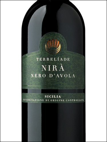 фото Terreliade Nira Nero d'Avola Sicilia DOC Террельяде Нира Неро д'Авола Сицилия Италия вино красное