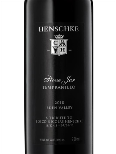 фото Henschke Stone Jar Tempranillo Eden Valley Хеншке Стоун Джар Темпранильо Долина Иден Австралия вино красное