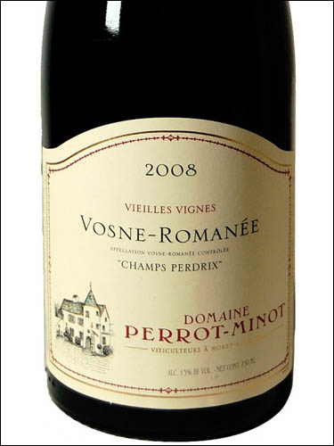фото Domaine Perrot-Minot Champs Perdrix Vieilles Vignes Vosne-Romanee AOC  Домен Перро-Мино Шам Пердри Вьей Винь Вон-Романе Франция вино красное