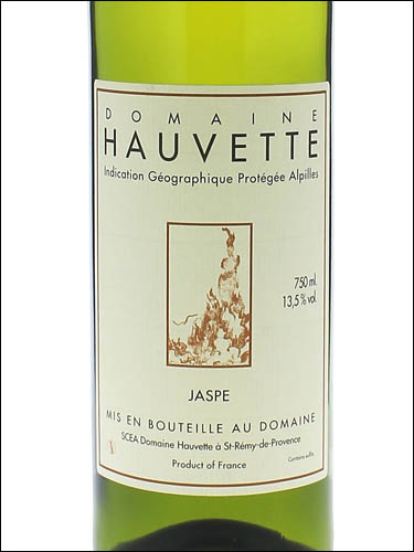 фото Domaine Hauvette Jaspe Blanc Alpilles IGP Домен Оветт Жасп Блан Альпий Франция вино белое