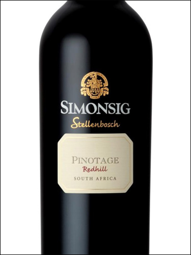 фото Simonsig Redhill Pinotage Stellenbosch WO Симонсиг Редхилл Пинотаж Стелленбош ЮАР вино красное