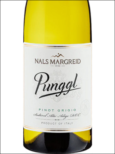 фото Nals Margreid Punggl Pinot Grigio Sudtirol-Alto Adige DOC Нальс Маргрейд Пунггль Пино Гриджо Зюдтироль-Альто Адидже Италия вино белое