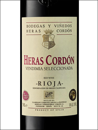 фото вино Heras Cordon Vendimia Seleccionada Rioja DOCa 