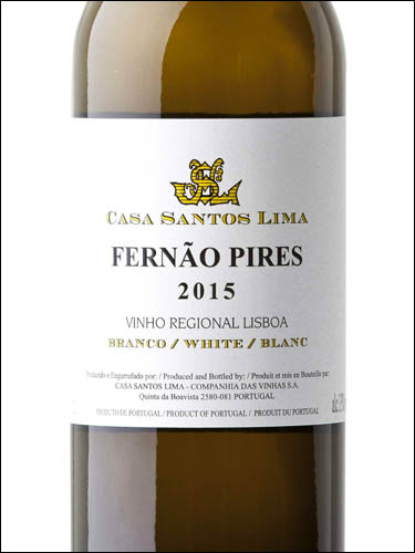 фото Casa Santos Lima Fernao Pires Branco Vinho Regional Lisboa Каса Сантуш Лима Фернао Пиреш Бранко ВР Лиссабон Португалия вино белое
