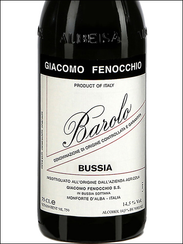 фото Giacomo Fenocchio Barolo Bussia DOCG Джакомо Феноккьо Бароло Буссия Италия вино красное