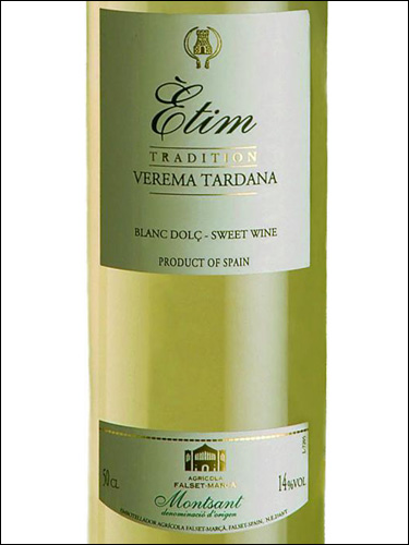 фото Etim Verema Tardana Blanc Dolc Montsant DO Этим Верема Тардана Блан Дольс Монтсант Испания вино белое