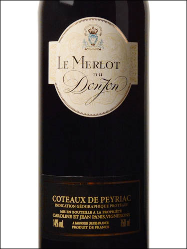 фото Le Merlot du Donjon Coteaux de Peyriac IGP Ле Мерло дю Донжон Кото де Пейриак Франция вино красное