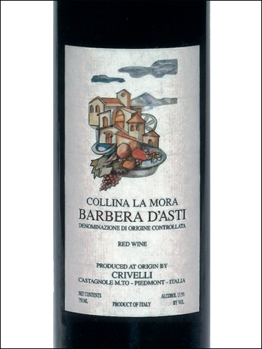 фото  Crivelli Collina la Mora Barbera d’Asti DOCG Кривелли Коллина ла Мора Барбера д’Асти Италия вино красное