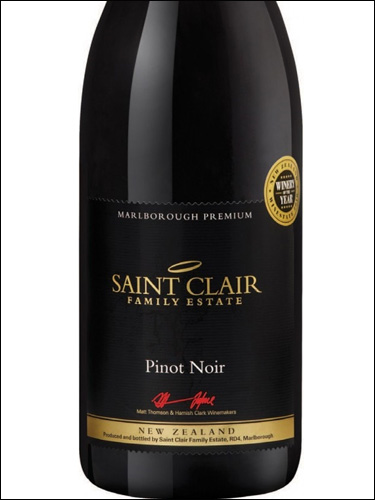 фото Saint Clair Premium Pinot Noir Marlborough Сент Клер Премиум Пино Нуар Мальборо Новая Зеландия вино красное