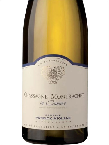 фото Domaine Patrick Miolane Chassagne-Montrachet La Caniere Blanc AOC Домен Патрик Миолан Шассань-Монраше Ла Каньер Блан Франция вино белое