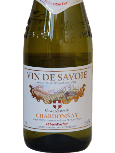 фото Adrien Vacher Chardonnay Cuvee Reservee Vin de Savoie AOC Адриан Ваше Шардоне Кюве Резерв Савойя Франция вино белое