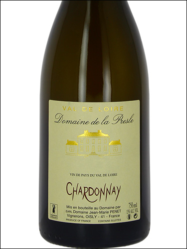 фото Domaine de la Presle Chardonnay Val de Loire IGP Домен де ла Прель Шардоне Валь-де-Луар Франция вино белое
