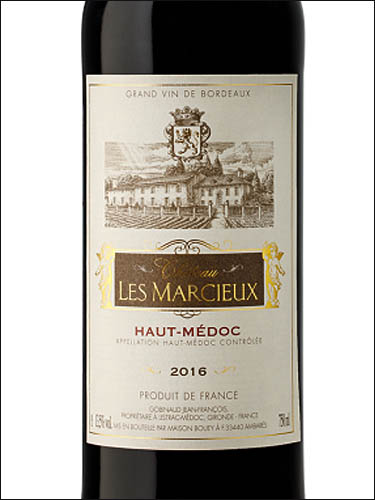 фото Chateau Les Marcieux Haut-Medoc AOC Шато Ле Марсье О-Медок Франция вино красное