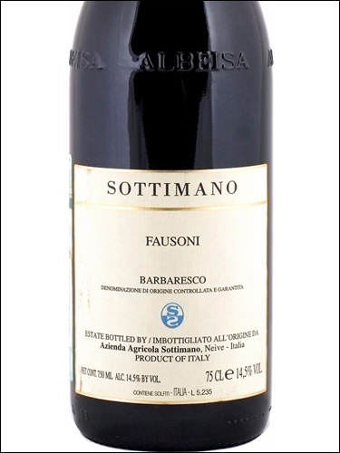 фото Sottimano Barbaresco Fausoni DOCG Соттимано Барбареско Фаузони Италия вино красное