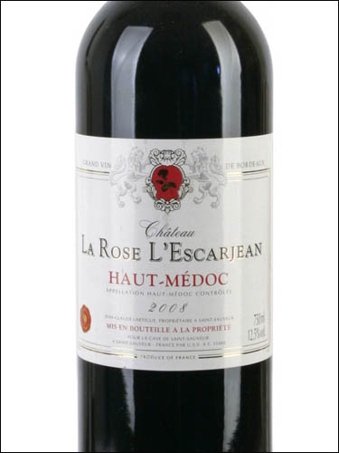 фото Chateau La Rose L`Escarjean Haut-Medoc AOC Шато Ля Роз Л`Эскаржан О-Медок Франция вино красное