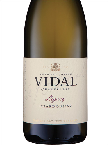 фото Vidal Legacy Chardonnay Hawke's Bay Видаль Легаси Шардоне Хокс-Бей Новая Зеландия вино белое