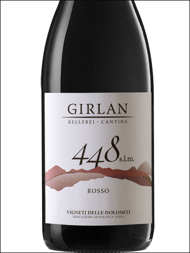 фото Girlan 448 S.L.M. Rosso Vigneti delle Dolomiti IGT Гирлан 448 С.Л.М. Россо Виньети делле Доломити Италия вино красное