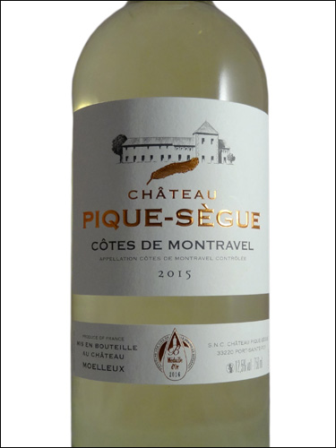 фото Chateau Pique-Segue Cotes de Montravel AOC Шато Пик-Сег Кот де Монравель Франция вино белое