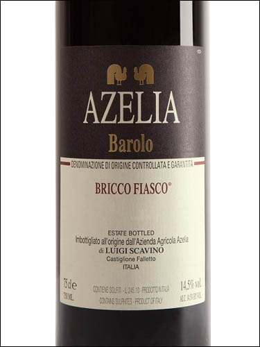 фото Azelia Bricco Fiasco Barolo DOCG Адзелия Брикко Фьяско Бароло Италия вино красное