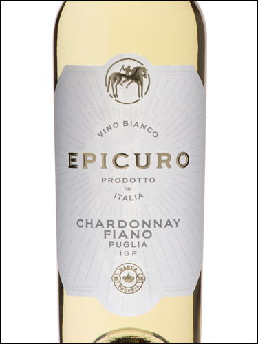 фото Epicuro Chardonnay Fiano Puglia IGP Эпикуро Шардоне Фиано Апулия Италия вино белое