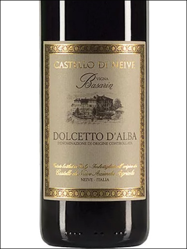 фото Castello di Neive Vigna Basarin Dolcetto d'Alba DOC Кастелло ди Нейве Винья Базарин Дольчетто д'Альба Италия вино красное