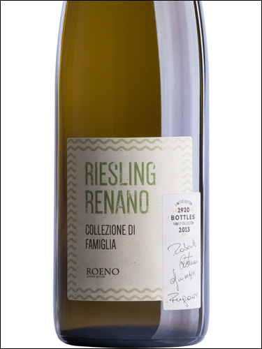 фото Roeno Collezione di Famiglia Riesling Renano  delle Venezie IGT Роэно Коллецьоне ди Фамилья Рислинг Ренано делле Венеция Италия вино белое