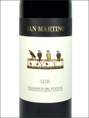 фото San Martino Siir Aglianico del Vulture DOC Сан Мартино Сиир Альянико дель Вультуре Италия вино красное