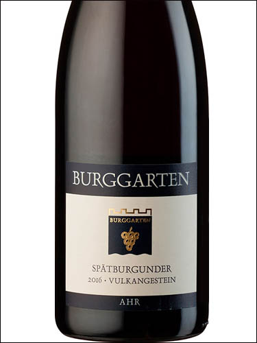 фото Burggarten Spatburgunder Vulkangestein trocken Ahr Бурггартен Шпетбургундер Вулкангештайн трокен Ар Германия вино красное