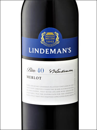 фото Lindeman's Bin 40 Merlot Линдеманс Бин 40 Мерло Австралия вино красное