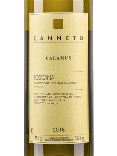 фото Canneto Calamus Toscana Bianco IGT Каннето Каламус Тоскана Бьянко Италия вино белое
